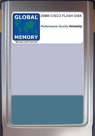 GLOBAL MEMORY 20MB FLASH CARD GEHEUGEN VOOR CISCO-CATALYST 6000/6500 SERIE SCHAKELAARS SUP1A/2/2U & 7609/7613 ROUTERS SUP2 (MEM-C6K-FLC20M)