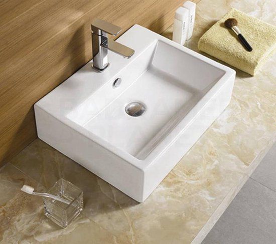 Sani Royal Keramische Waskom Derecho 53x42x15 cm Wit