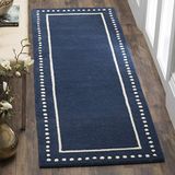 Safavieh Bella Collection BEL151A Handmade Light Blue and Ivory Premium Wool Area Rug Transctioneel. 2'3" x 7' marineblauw/ivoor
