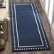 Safavieh Bella Collection BEL151A Handmade Light Blue and Ivory Premium Wool Area Rug Transctioneel. 2'3" x 7' marineblauw/ivoor