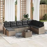 Maison Exclusive - Ensemble de jardin 8 pièces, chaise de jardin, gris clair, polyrotin