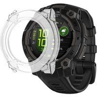 Phonillico® Case compatibel met Garmin Instinct 3 45mm - Harde beschermhoes voor smartwatch met transparant gehard glazen scherm
