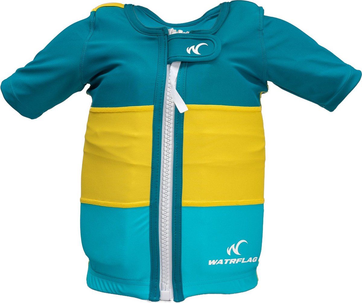 Watrflag Swim Suit Boys - Frejus - Petrol/Yellow/Turquoise - XXL