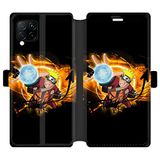 RV beschermhoes van leer voor Huawei P40 Lite Manga Naruto, zwart