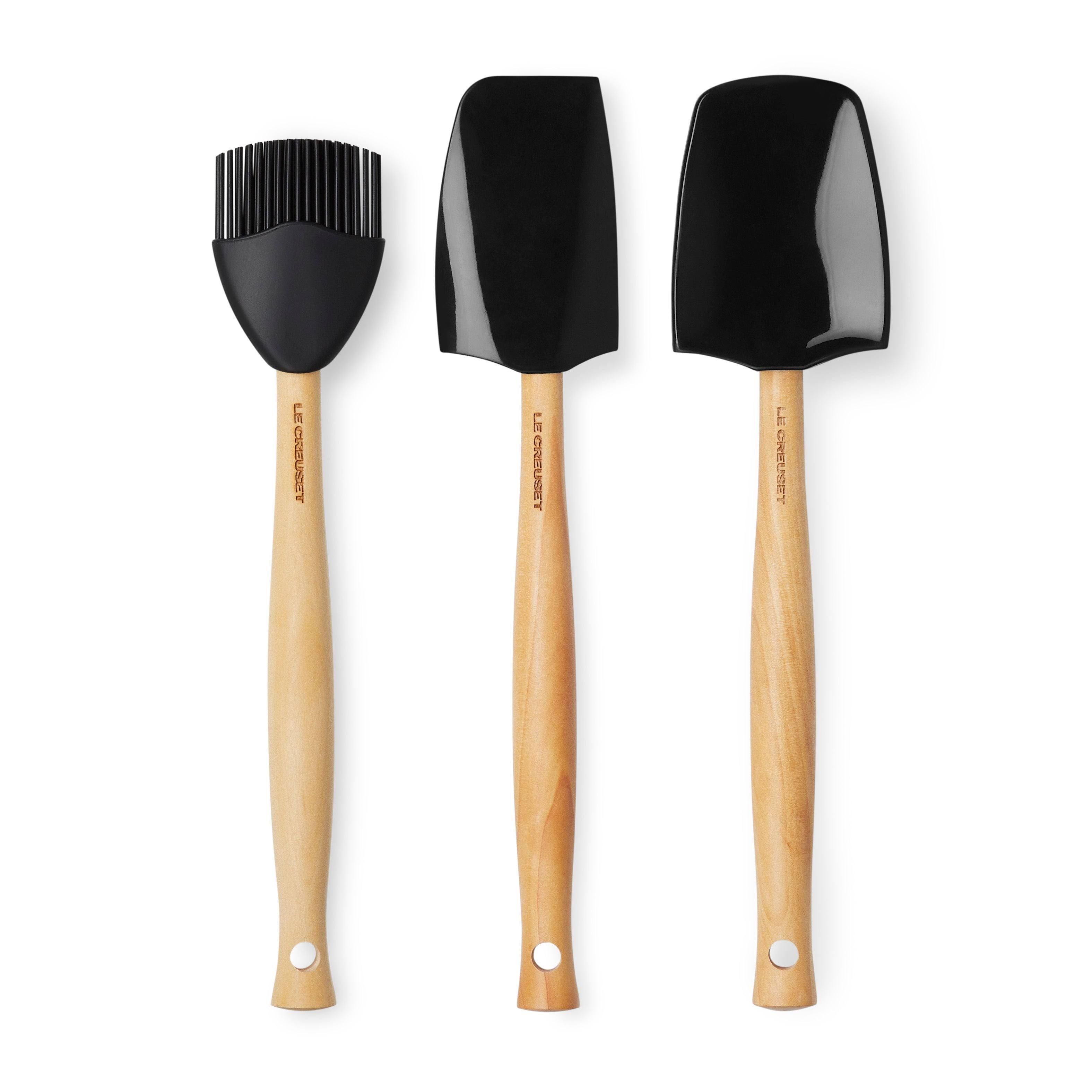 Le Creuset Premium Silicone Spatula Set - 3 Piece - Black