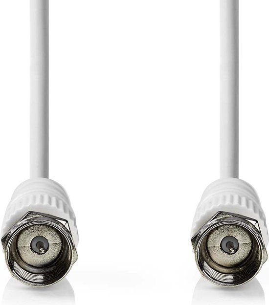 Nedis Satelliet- en Antennekabel - F-Male - F-Male - 5m - Wit