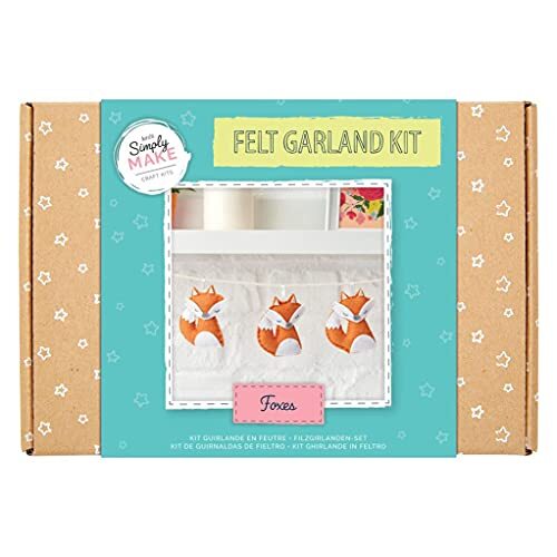 Simply Make Vilt Fox Garland Craft Kit Set, DIY Craft, Maak je eigen, thuis, kinderen en volwassenen Hobby