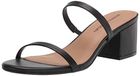 Amazon Essentials Sandales à talon fin à deux brides pour femme, Noir, 4 UK
