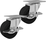 vidaXL Caster 2 stuks Zwart en zilver 50,7 x 50,7 x 24,4 mm IJs en nylon