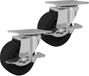 vidaXL Caster 2 stuks Zwart en zilver 50,7 x 50,7 x 24,4 mm IJs en nylon