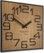 FLEXISTYLE Moderne vierkante grote wandklok hout ECO diameter 40cm, stil, houtlook, eiken, woonkamer, slaapkamer, Gemaakt in EU (Cijfers 40cm)