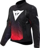 Dainese Super Sprint D-Dry waterdichte dames motorjas - Zwart/roze - Maat 42