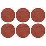 vidaXL Stapsteen Rood Rubber 6 stuks Ø 44 x 2 cm
