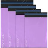 100 iSOUL 100 Mixed Mailing Poly Post Self Seal Zakken 4 Maten 25 van Elke Kleine tot Grote Mailing Zakken Postverpakking Diverse Mailers Posten Verzending Post Pakket Pakket Zakken Paars