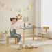 Table et chaises pour enfants, ensemble table et 2 chaises en bois pour dessiner, jouer, étudier, 78 x 53 x 53 cm, vert