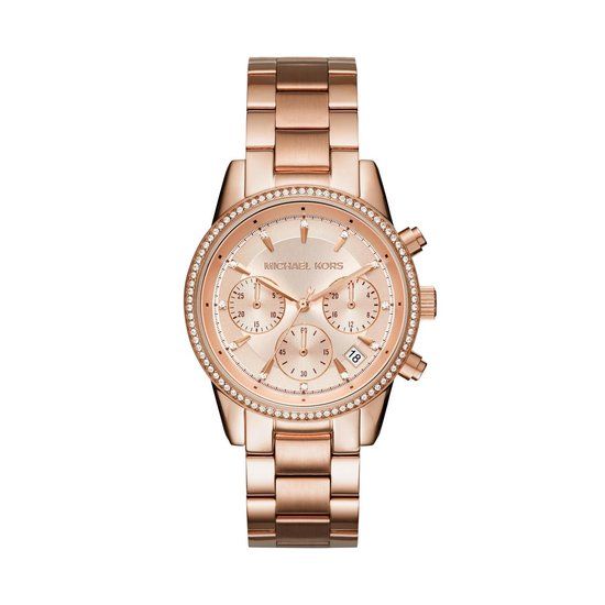 Michael Kors Ritz MK6357 Horloge - Rosékleurig Stalen Dameshorloge - 37 mm