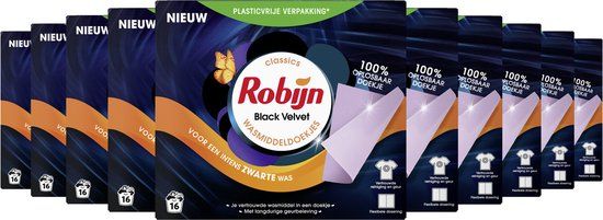 Robijn Black Velvet Wasmiddeldoekjes - 160 wasbeurten - Voordeelverpakking