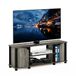 Furinno SIMPLISTIC TV-standaard, entertainmentcentrum, tv-console voor tv tot 45 inch met planken en opslag, voor woonkamer, slaapkamer, Frans eiken