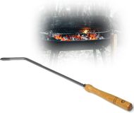Novatool Kachelijzer Kachelijzer met houten handvat, pook, sintelschraper, haardaccessoires, haardgereedschap, vuurhaak, askrabber (1, Kachelijzer)