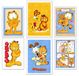 DKORARTE Set van 6 houten afbeeldingen, decoratie voor moderne woonkamer, slaapkamer, kinderkamer, Garfield met metalen hangers (2 x 38 x 29 cm, 4 x 29 x 20 cm)