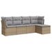VidaXL 5-delige Loungeset met Kussens, Poly Rattan, Beige