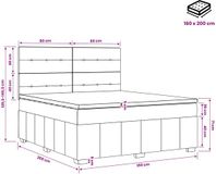 vidaXL LED Boxspringbed met Matras Lichtgrijs 160 x 200 cm Stof