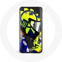 Maniacase Etui voor Samsung Galaxy J3 2016 Valentino Rossi Speed Racer Helm Blauw Geel