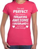 Bellatio Decorations Freaking awesome Husband / geweldige echtgenoot cadeau t-shirt roze dames - Moederdag / verjaardag cadeau XXL