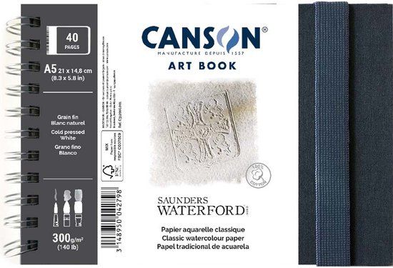 CANSON schetsboek ART BOOK aquarelpapier A5 hardcover grijs 40 pagina's