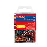 Herlitz Paperclips, Metaal/Kunststof, Meerkleurig, 26 mm, 100 stuks