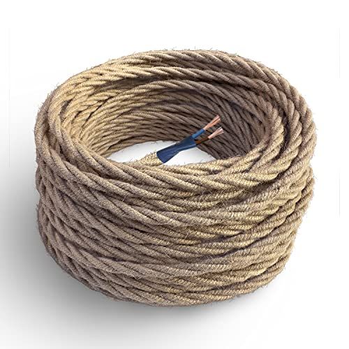 Amarcords - Jute Textielkabel, Gevlochten, 50 Meter, 2x0,75mm
