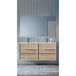 Saniclass Prime Essential Badkamermeubelset - 120x55x46cm - 2 ovale wasbakken wit - 2 kraangaten - 4 lades - rechthoekige spiegel - licht eiken