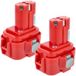 vhbw 2x Batterie Ersatz für Makita 9101, 9100, 9100A, 192321-5, 192404-1, 192019-4, 192534-A, 192535-6, 192534-8 für Werkzeug (3000 mAh, NiMH, 9,6 V)