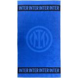 Inter Premium strandhanddoek, 180 x 100 cm, 100% katoen, logo Inter, Made in Italy, blauw