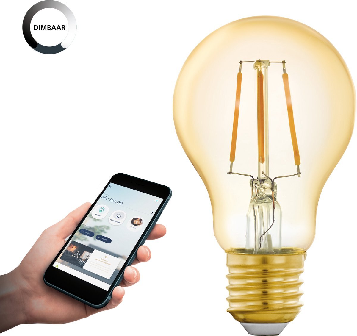 EGLO Connect EGLO connect.z Smart LED Lamp - E27 - Ø 6 cm - 2200K - Dimbaar - Zigbee