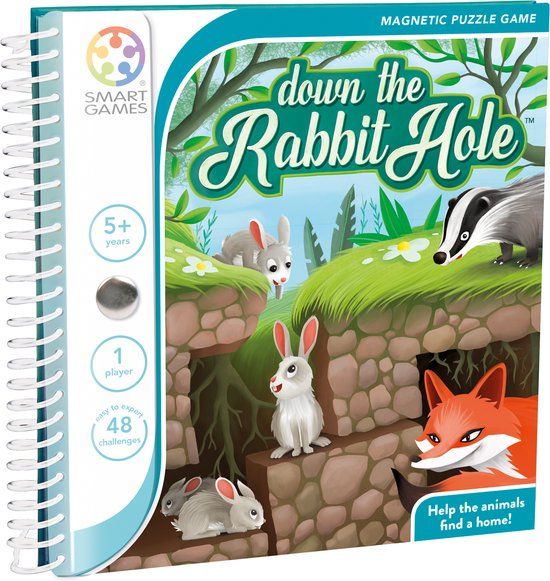 SmartGames Down the Rabbit Hole - Magnetisch Puzzelspel - 48 Opdrachten