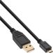 Câble InLine Micro-USB 2.0, USB-A(M) vers Micro-B (M), contacts plaqués or, 1,5m