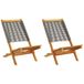 VidaXL Tuinstoelen 2 stuks Acaciahout Polypropeen Grijs