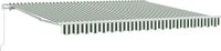 vidaXL Parasol manuel 4 x 3 m rayé vert et blanc