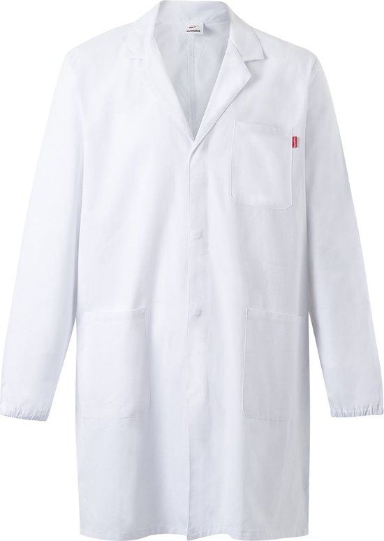 Velilla Laboratoriumjas Unisex Wit 3XL - 100% Katoen - Elastische Manchet