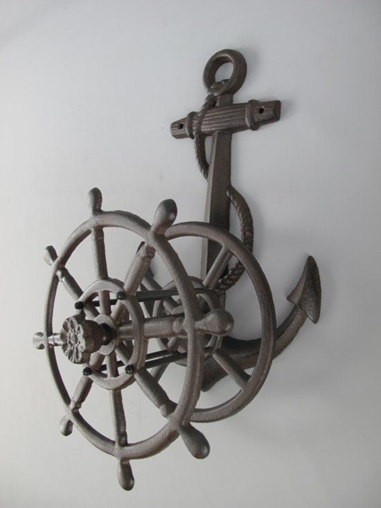 MadDeco Unieke - tuinslanghouder - anker - stuurwiel