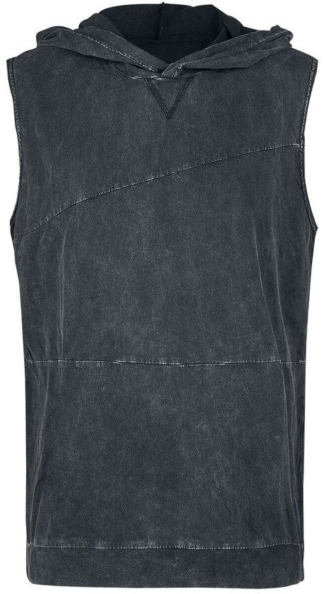 Black Premium by EMP Grijze tanktop met capuchon in een aangepaste wassing - Heren - S
