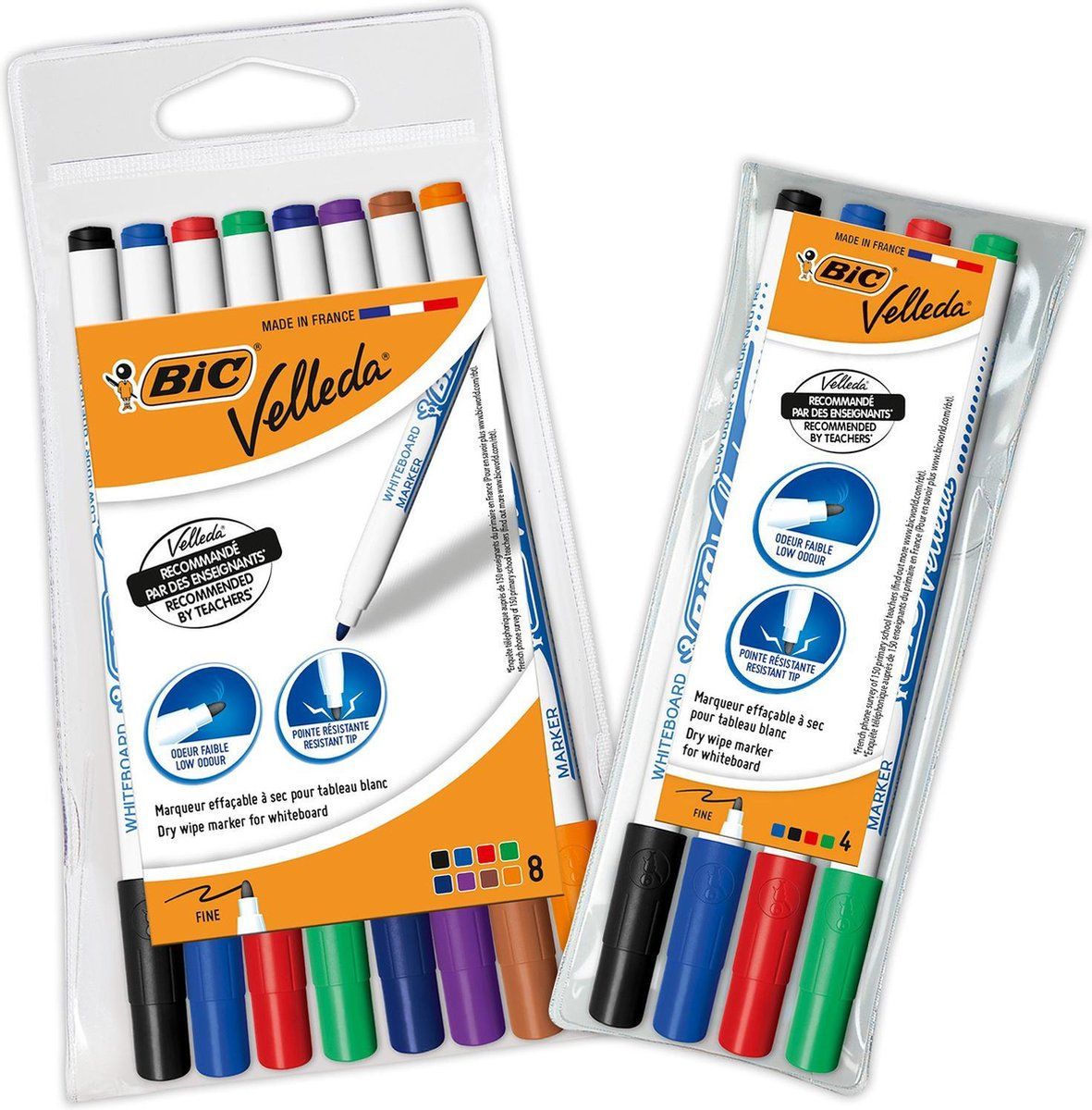 BIC Velleda Whiteboard Stiften - 12 Stuks (8+4) - Diverse Kleuren