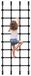 Filet d'escalade Noir 354 x 76 cm Corde en nylon Pour enfants Avec matériel de fixation