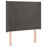 VidaXL Hoofdbord met randen 83x16x118/128 cm fluweel donkergrijs