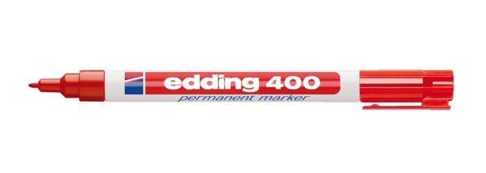 Edding 400 - Permanente Markers - Rood, Wit - 10 stuks