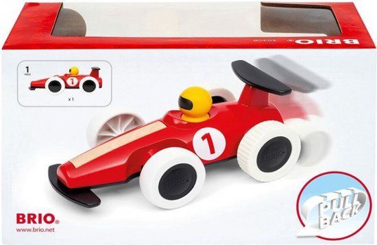 BRIO Pull Back Gemotoriseerde Raceauto - Rood - 18+ maanden