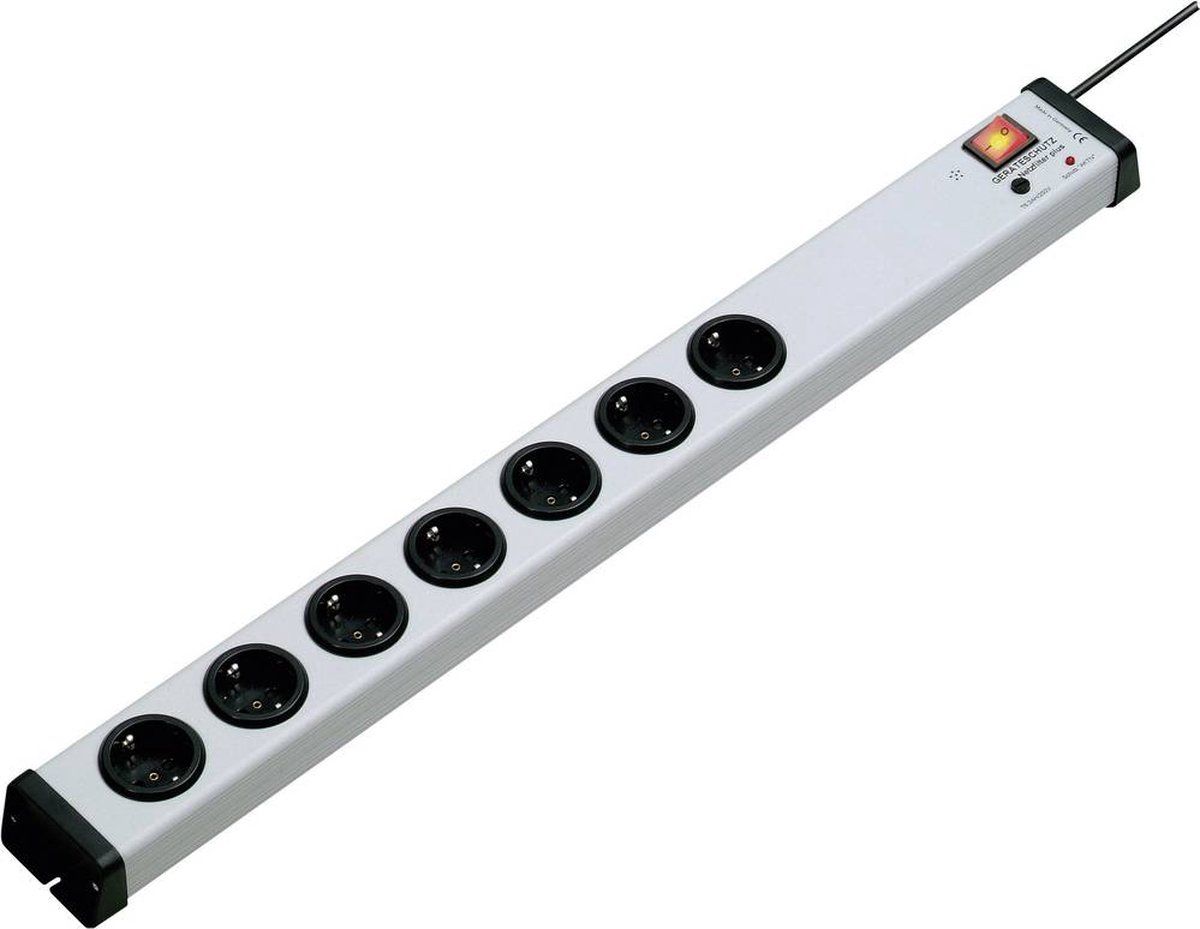 EHMANN 7-voudige overspanningsbeveiliging stekkerdoos - grijs