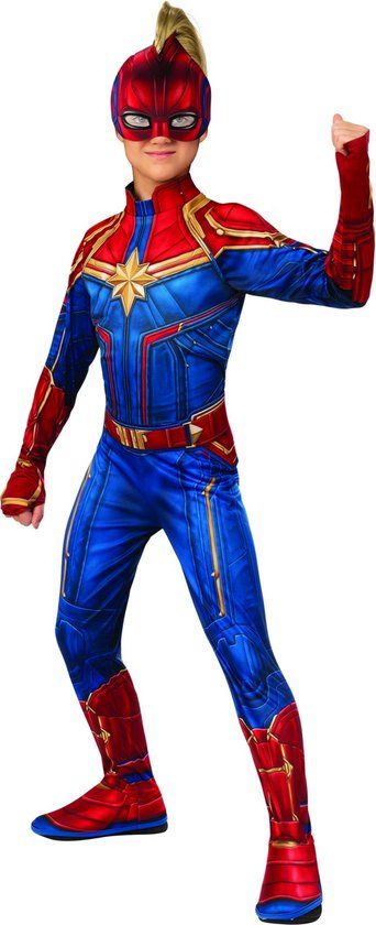 Rubie's Captain Marvel Junior Kostuum - Rood/Blauw - Maat S