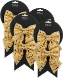 Mica Decorations Kerst ornamenten strikken - 8 stuks - goud - 12 x 13 cm